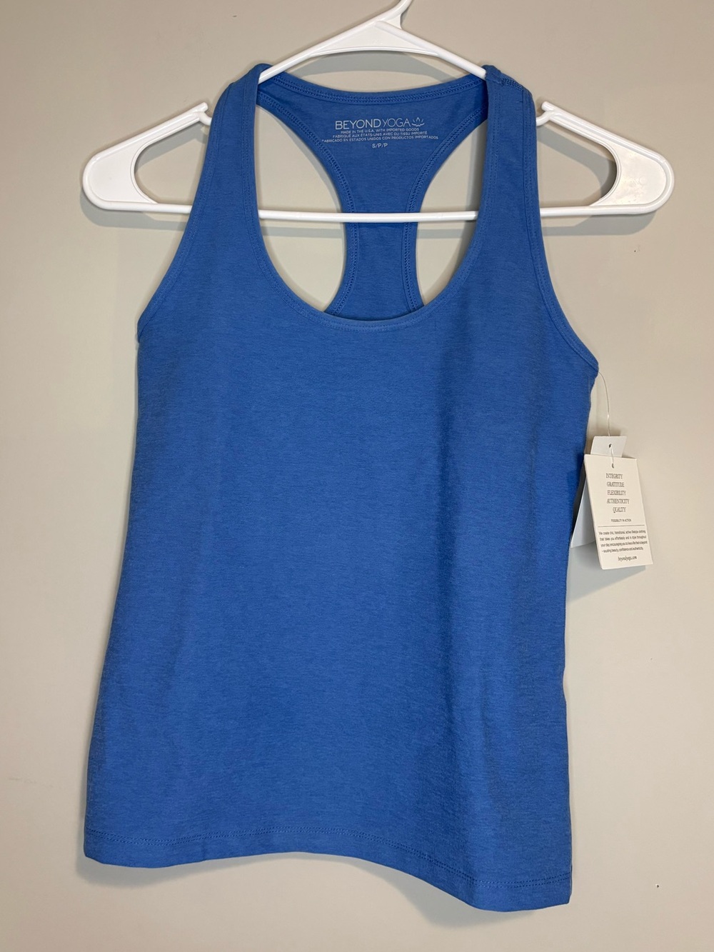 Beyond Yoga Blue Racerback Tank - Size: Small